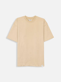 Beige Oversized "Lazy Eligance" Printed Tee